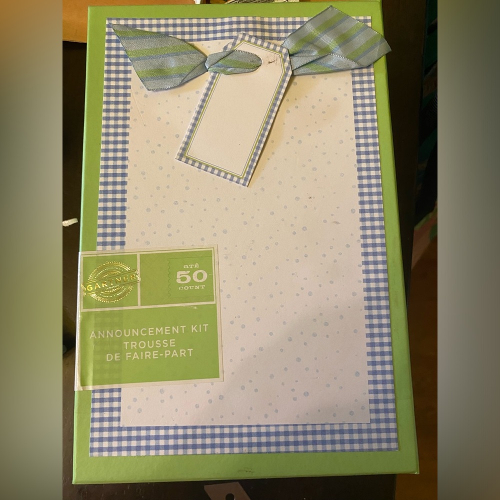 1x Set 50 Gartner DIY Blue Gingham
Baby Shower Invites Birth
Announcements